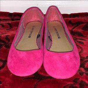 Hot Pink Suede Flats